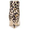 Allegra K Leopard Print Ankle Boots, Stiletto Heel, Pointed Toe, Women's, Beige, Size 26.0 cm