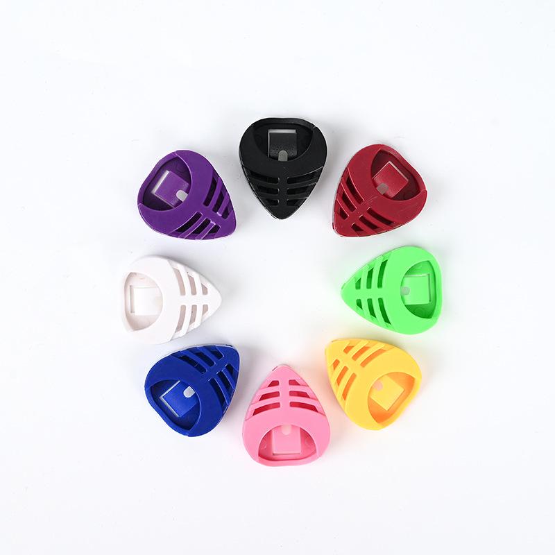Heart-shaped ABS Guitar Pick Holder - Colorful Musical Instrument Pick Storage Accessory