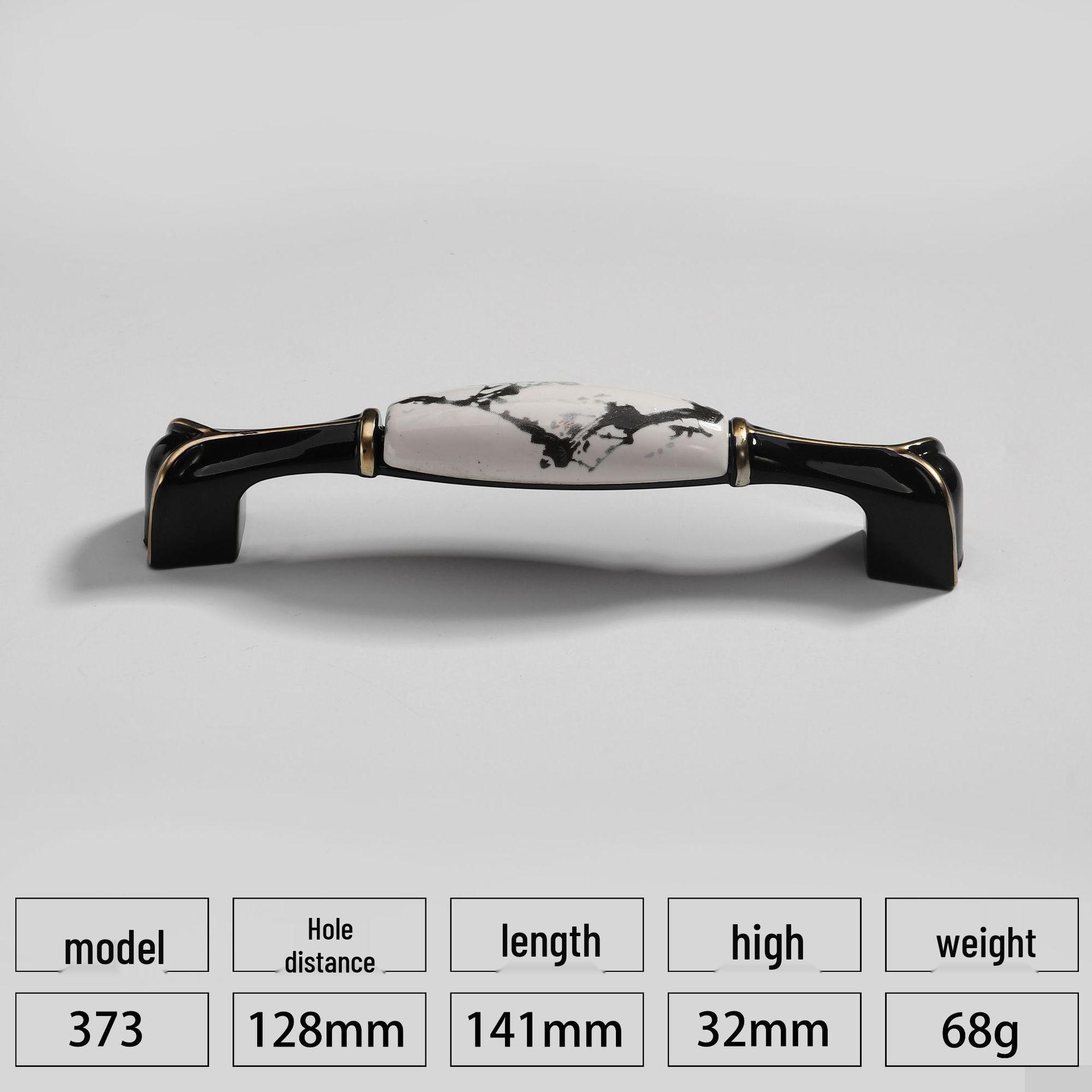 Европейский стиль Черно-белая керамическая ручка для шкафа с цветком сливы