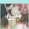 Elegant Stainless Steel Baby Letter Necklace Forever Love Gift For Valentine's Day