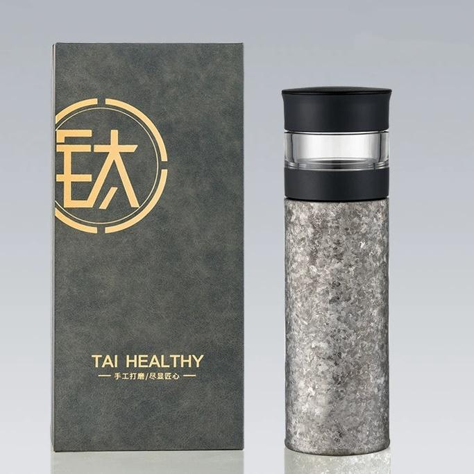

420ML Pure Titanium Thermal Mug Double Wall Vacuum Large Capacity Insulated Cup Office Home Tumbler Outdoor Water Bottle Gifts 420ml срібний