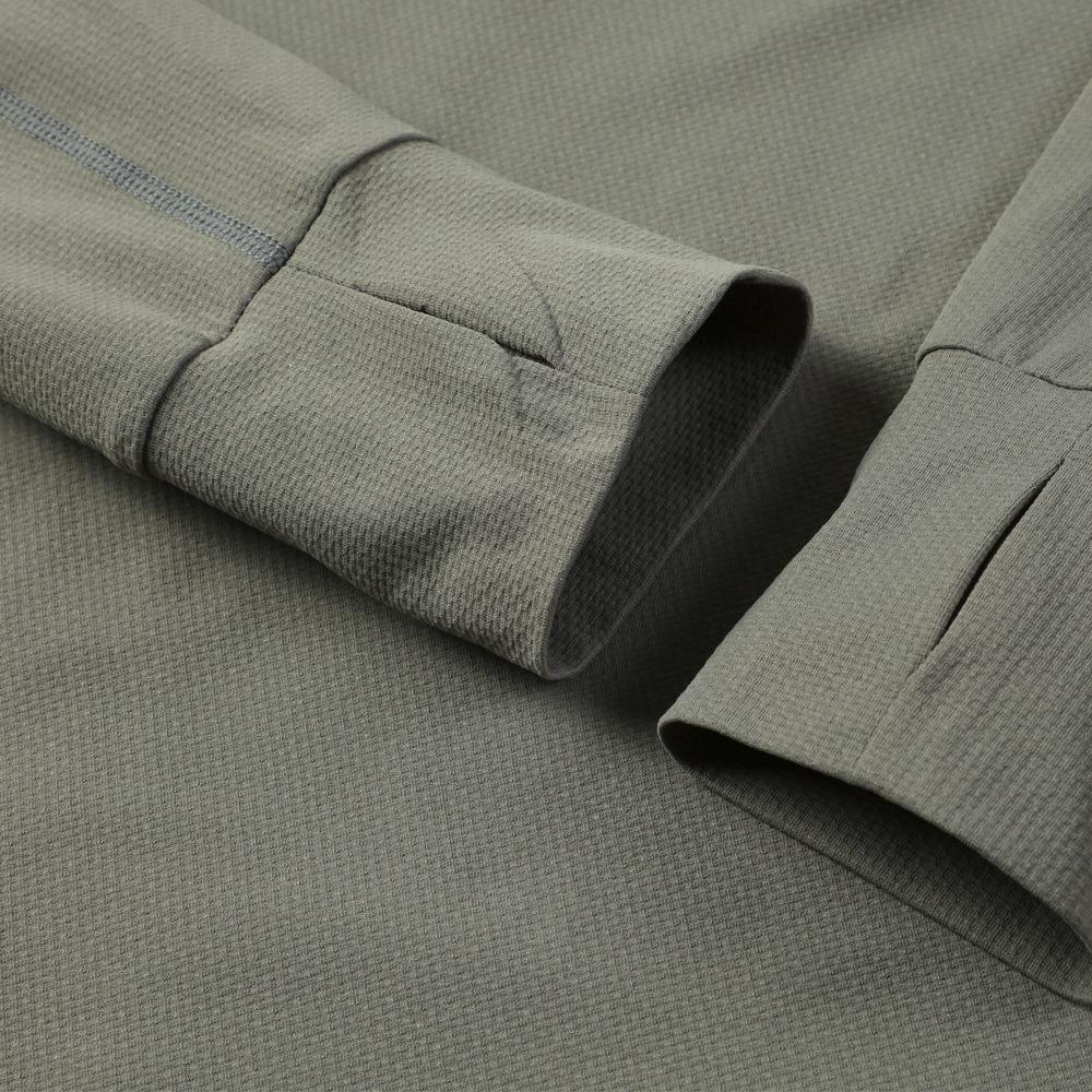 Men's Autumn Quick-Dry Long Sleeve Solid Pullover with Zipper for Sun Protection