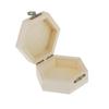 Unpainted Hexagonal Wooden Jewelry Box Trinket Case craft