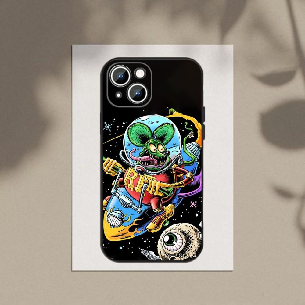 

Tales Of The Rat Fink Art Phone Case For Apple iPhone 15,14,13,12,11,XS,XR,X,8,7,Pro,Max,Plus,mini Silicone Black Cover iPhone7