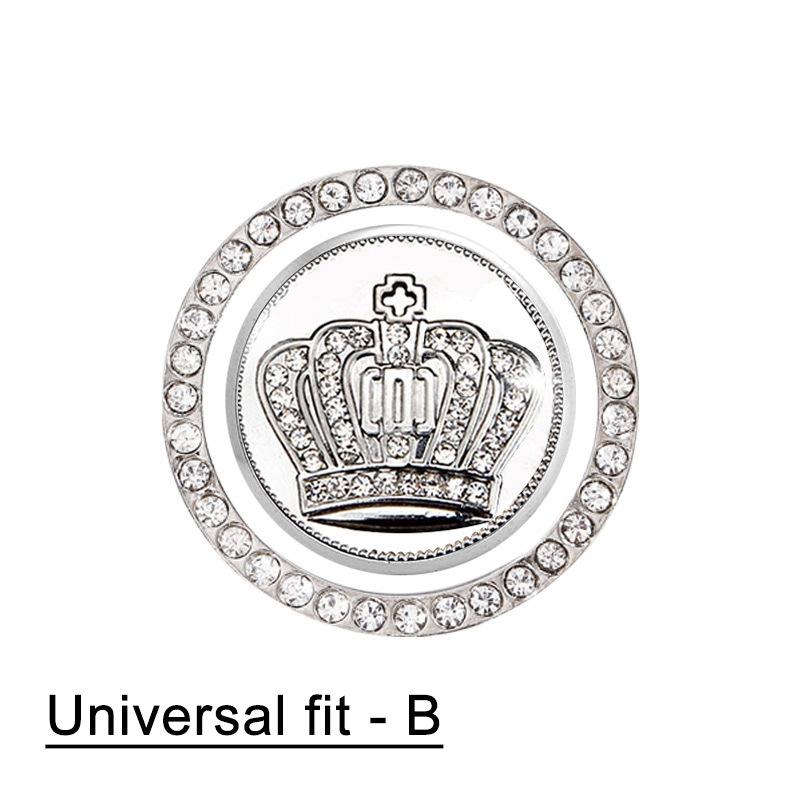 Car Bling One-Click Start Stop Engine Ignition Ring Sticker Crystal Rhinestone Metal Decor Cover for BMW Hyundai Toyota Honda