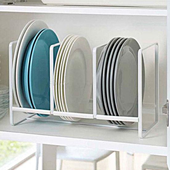 Kitchen Countertop Dish Storage Rack Heavy Duty Carbon Steel Plate Pan Pot Lid Drying Rack Multifunctional Vinyl Record Organizer Holder
