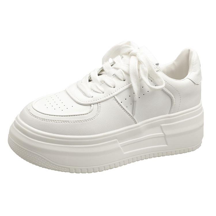Popular Wheat Ear Platform White Shoes Women's 2025 Spring and Autumn New Students Casual Versatile Sports Muffin Board Shoes Ins Tide