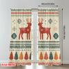2 Stück 2D Flachdruck Weihnachtsvorhänge Weihnachten Rentier Schneeflocken Bäume Digital Gedruckte Polyester Vorhänge Geburtstagsparty Gebrauch