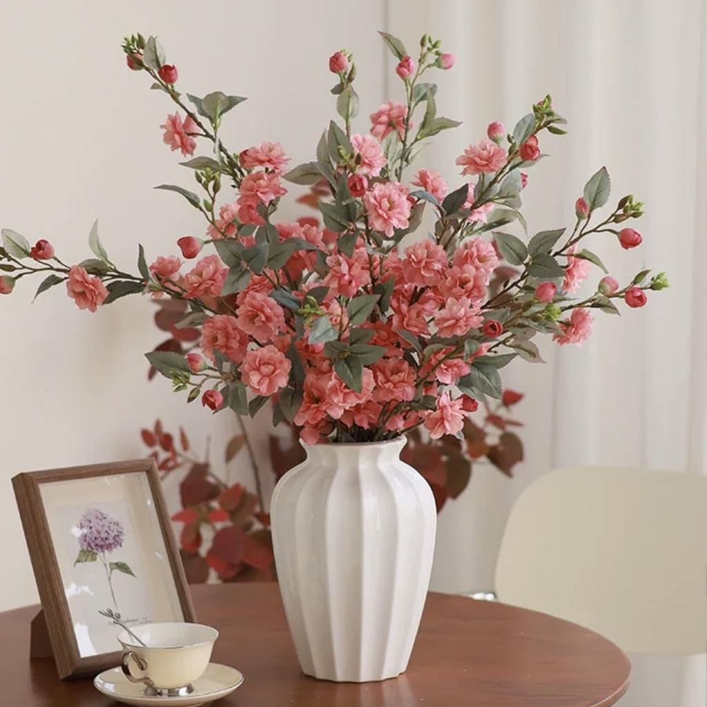 Simulation Flower Italo Camellia High-end Floral Ornament Flower Arrangement Living Room Porch Dining Table TV Cabinet Fake Flower