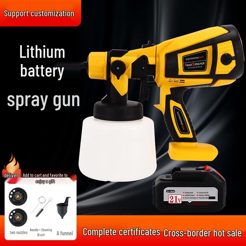 New High-Pressure Portable Electric Spray Gun with Detachable Lithium Battery