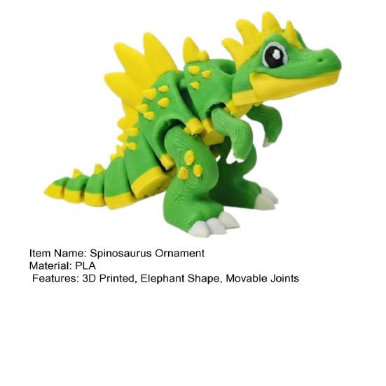 3D Printed Spinosaurus Figurine Movable Joints Dinosaur Stress Relief Dino Fidget Toy Home Office Desktop Decoration Ornament