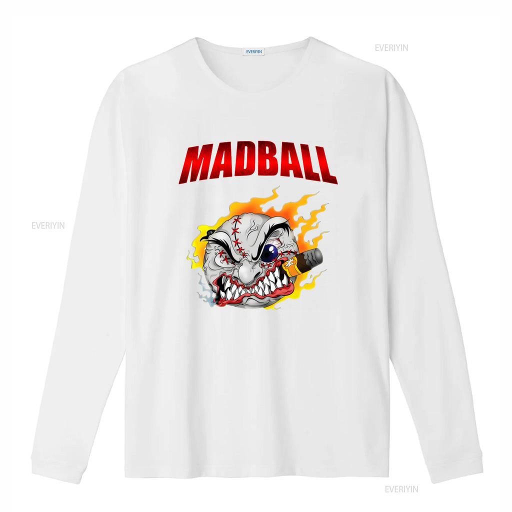 Madball Mad Ball Logo T Shirt Unique Design with Flaming and Bold Font Perfect for Streetwear Enthusiasts Vintage Washed