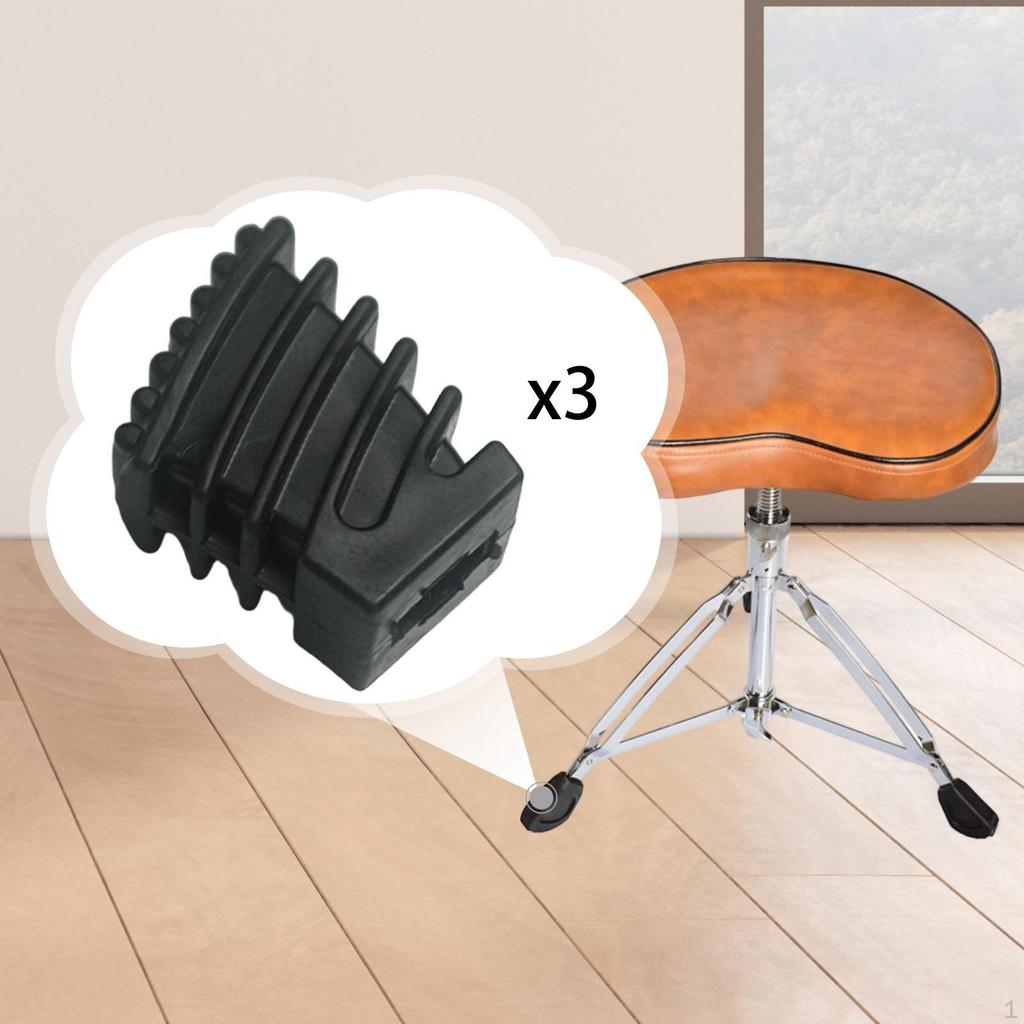 3 Pieces Drum Stand Feet Leg Cap Essential Pad DIY High Performance Replacement Percussion