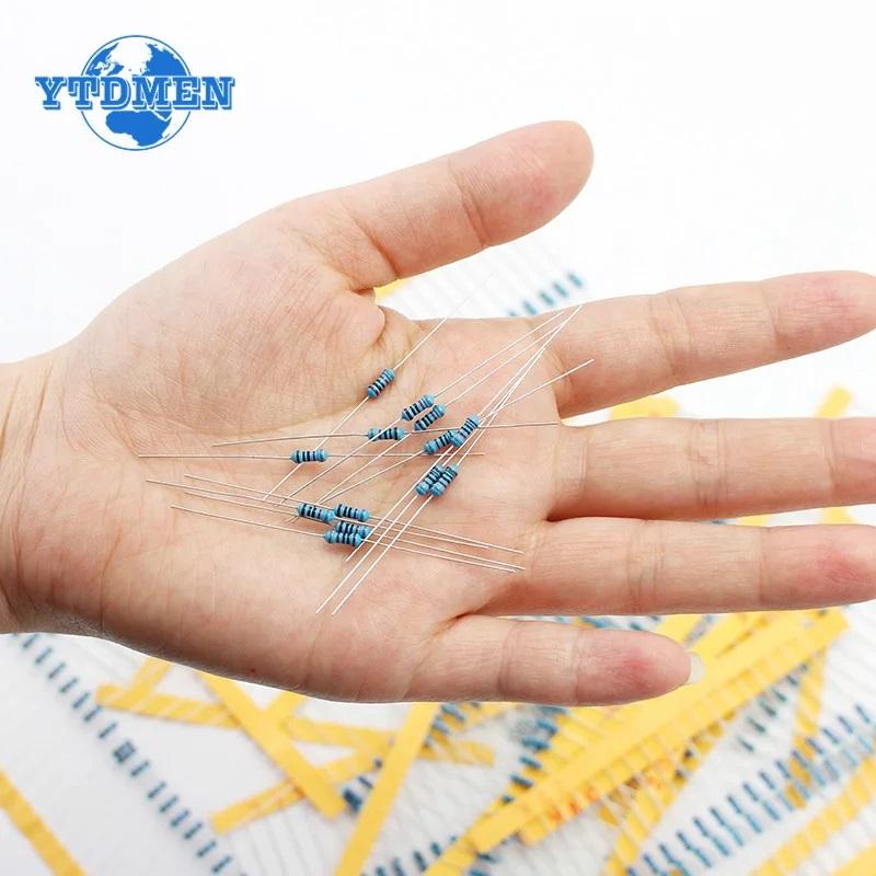 

500/2500PCS Metal Film Resistor Assorted Kit 1/4W 1% 1R~10M ohm Resistance Diy Electronic Kit 500PCS-without box
