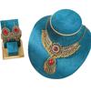 Ethnic Style Crystal Rhinestone Geometric Necklace and Earring Set , Boho Chic Adjustable Length Jewelry