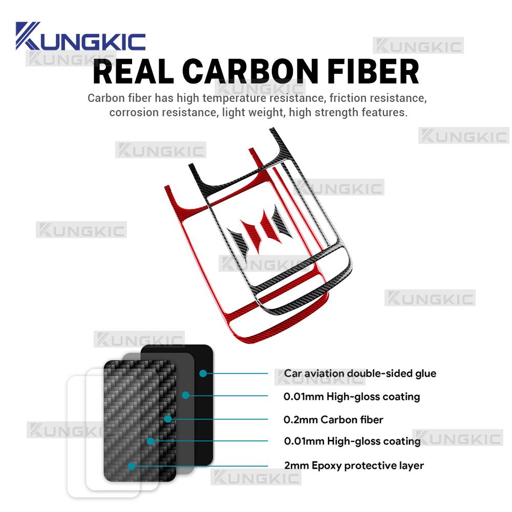 Carbon Fiber Interior Sticker for Hyundai Tucson NX4 2024 2025 LHD RHD Transmission Cup Frame Panel