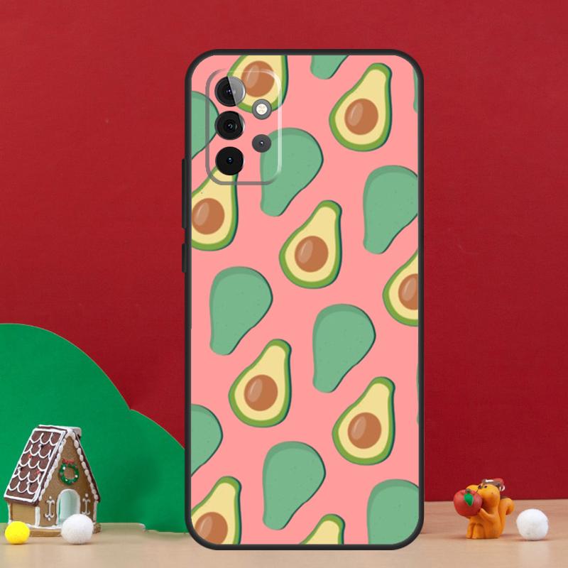 Avocado Pattern Case For Samsung Galaxy A54 A06 A16 A26 A36 A56 A53 A32 A52 A33 A13 A55 A35 A15 A14 A34 A17