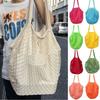 Cotton Grocery Bags Portable Reusable Fruit Vegetable Net Bag Mesh Rope Breathable Short Handle Tote Fruit Vegetable Storage