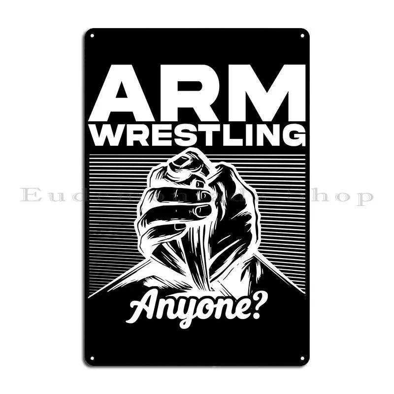 Arm Wrestler Metal Sign Design Rusty Cinema Garage Bar Cave Tin Sign Poster 20x30cm(7.8x11.8inch)