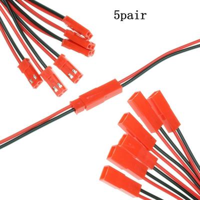 Connector Pre Wired Cable Set 2P Male + Female Pair 200mm Red + Black Wire