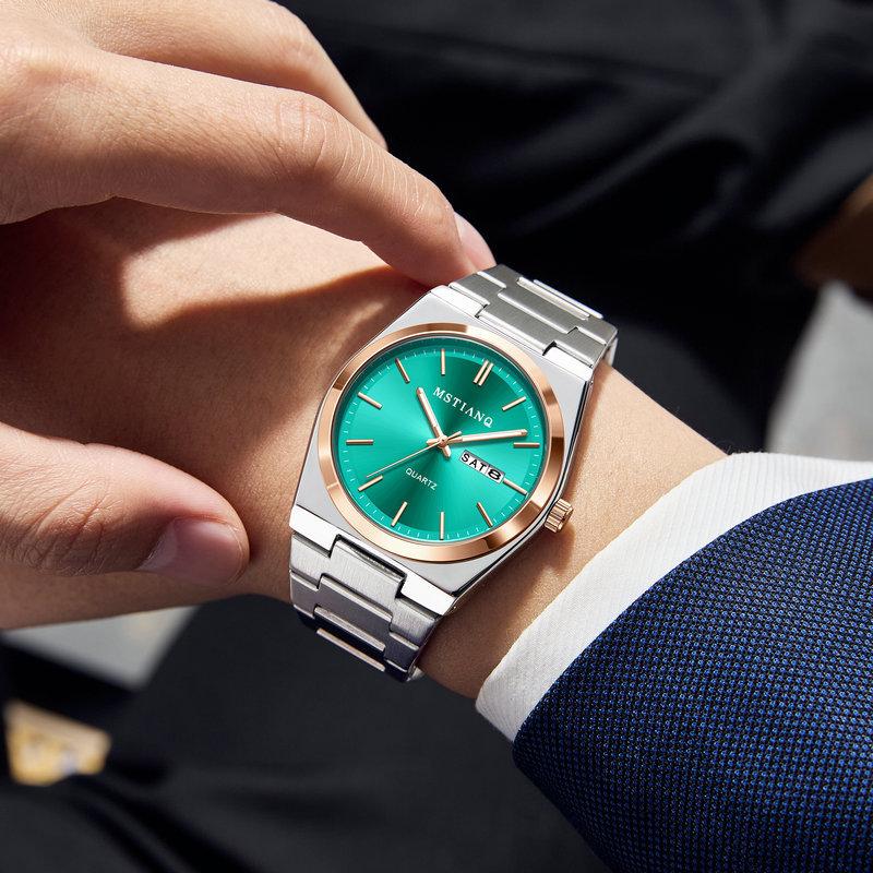 Fashion Thin Men'S Watch Quartz Watch Steel Belt Calendar Business High Value Watch Men