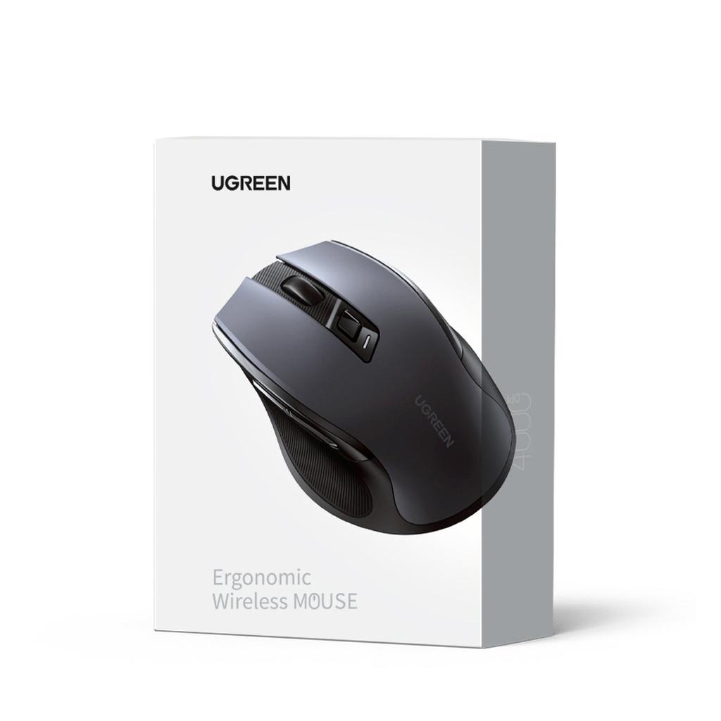 Ugreen MU006 Dual-Mode Wireless Mouse – 2.4GHz USB/Bluetooth 5.0, 4000 DPI Precision, Black