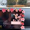 Unique Car Decoration Peach Blossom Sticker, Resin Flower Decal for Auto Motorcycle, Heat Resistant Weatherproof Decals Waterproof Adhesive