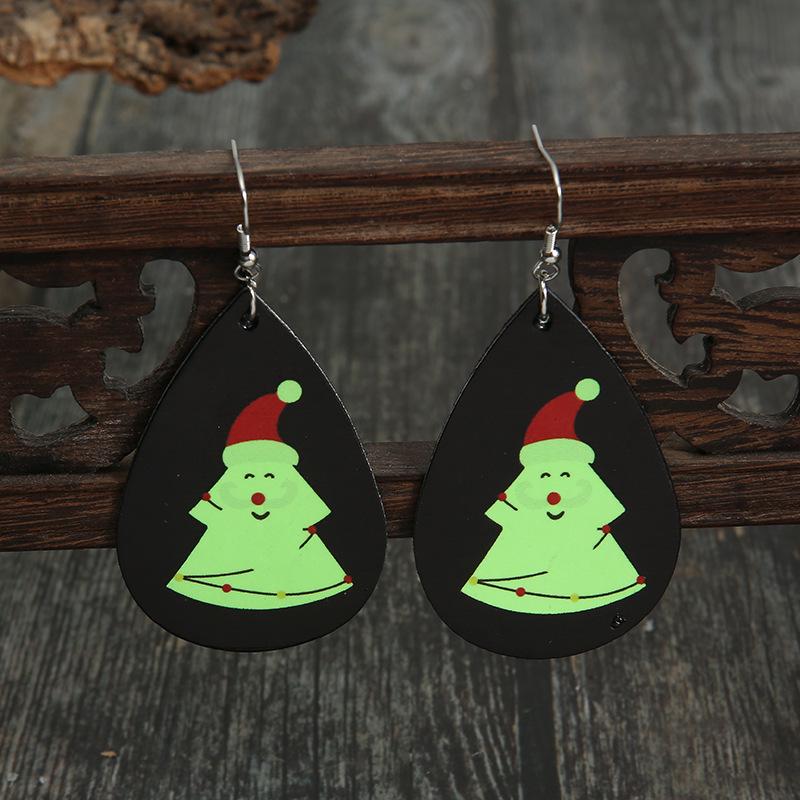 Kreative Weihnachtsmann Rote Mütze Fluoreszierende Ohrringe für Damen