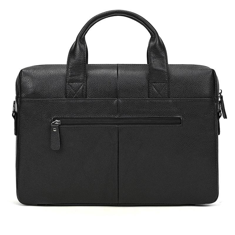Genuine Leather Men's Fashionable Briefcase, Simple Business Handbag, Cowhide Computer Bag, One Shoulder Popular Commuting Bag