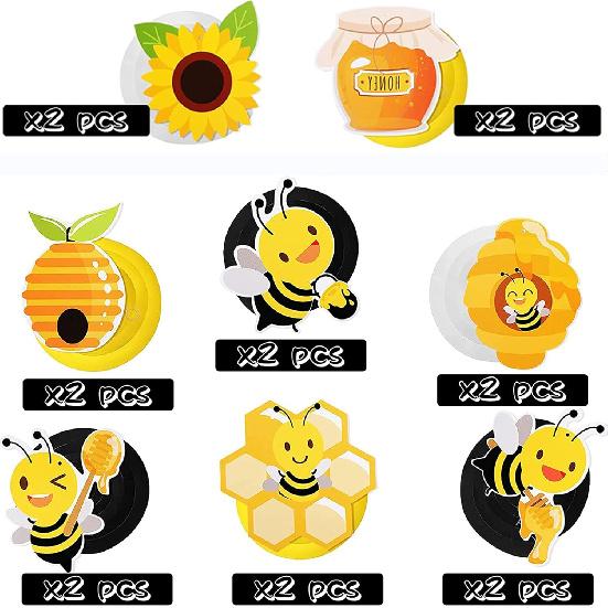 Honey Bumble Bee Hanging Swirl Decorations, 32PCS Bee Party Decorations Foil Ceiling Streamers Honey Bee Themed Birthday Party Baby Shower Gender
