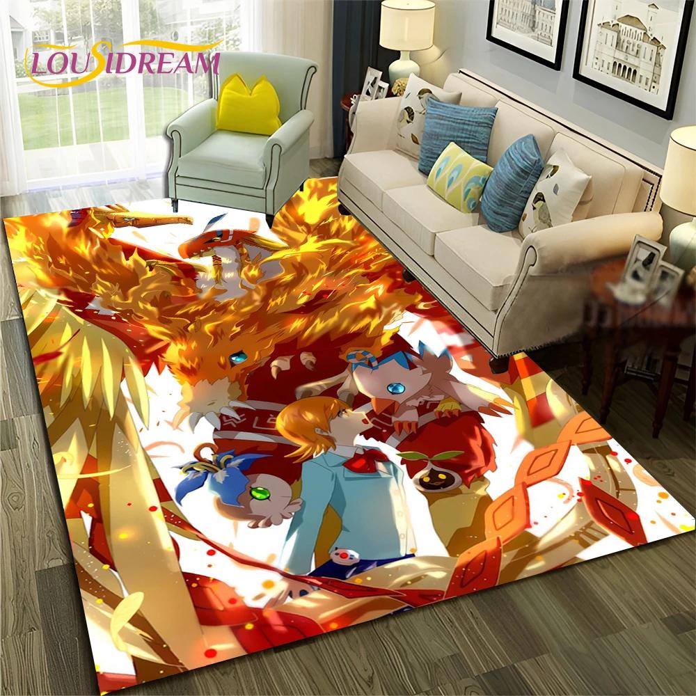 Cartoon Digimon Adventure Monster 3D Carpet Rug for Home Living Room Bedroom Sofa Doormat Decor,kids Area Rug Non-slip Floor Mat