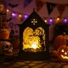 House Shape Halloween LED Lamp Cordless Ghost Festival Lantern Pumpkin LED Light  Desktop Ornament