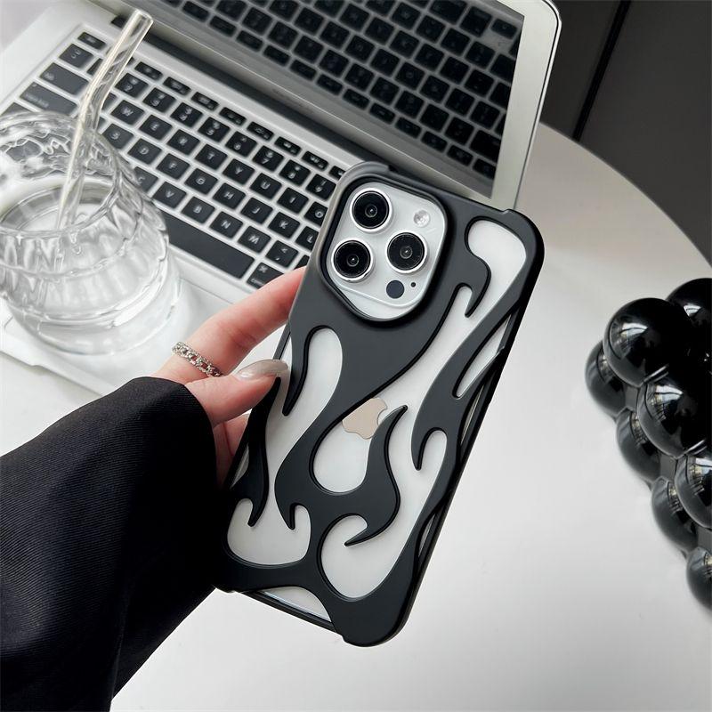 Neue 3D-Flammenmuster Hohl Dünne Handyhülle Für iPhone 17 16 15 14 13 12 11 Pro Max 15 14 16 Plus 17 Air Stoßfeste Hülle