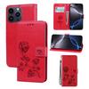 For iPhone 16 Pro Max Case Rose Pattern Leather Wallet Phone Cover with Strap