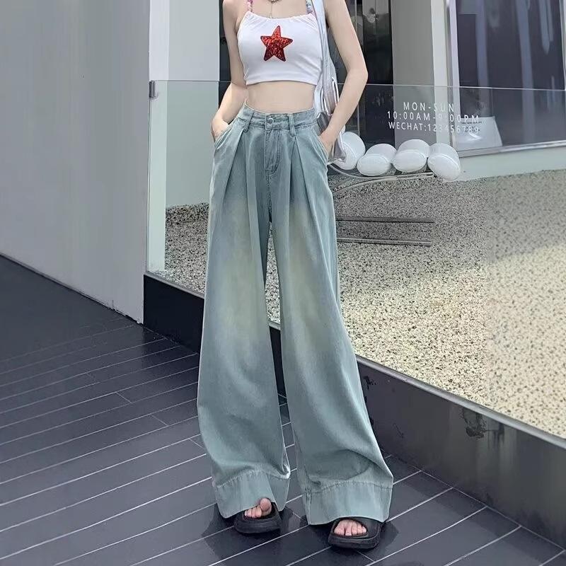 

2025 Women s High-Waist Wide-Leg Retro Jeans - Spring/Autumn Collection 2XL
