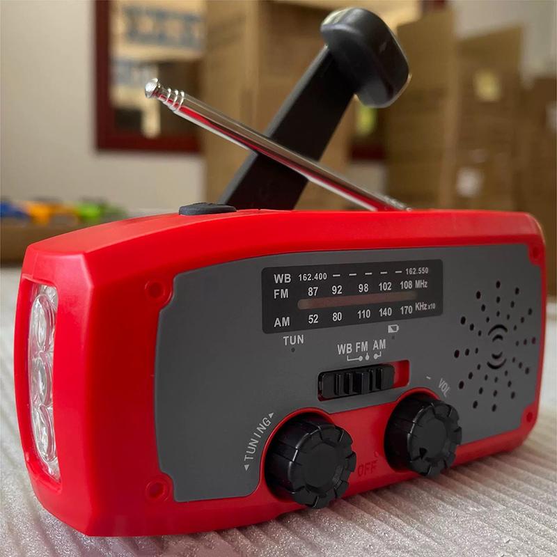 2000 Mah Emergency Radio With Led Lights Radio Usb Solar Charging Light Outdoor Travel Portable Rechargeable Fm/Am Radio