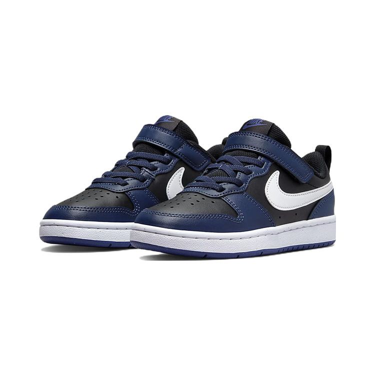 Nike Court Borough Low 2 PS Půlnoční námořnická dětská obuv Modrá Černá Tmavě-Fialovo-Prachová BQ5451-404