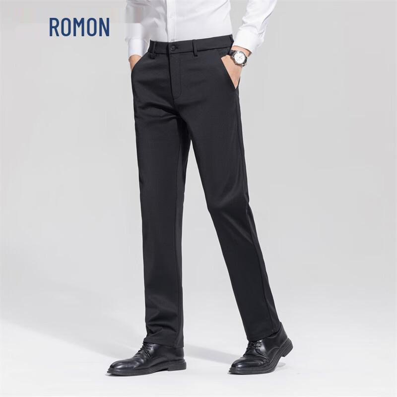 

ROMON Men s Autumn/Winter Wool Blend Business Casual Trousers 34