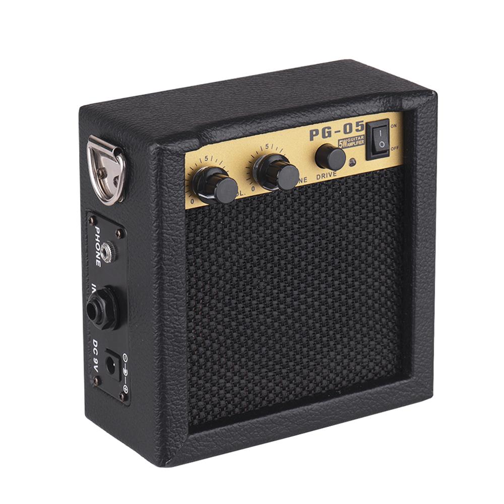 Wooden Mini Guitar Amplifier Amp Speaker 5W with 6.35mm Input 3.5mm Headphone Output Supports Volume Tone Adjustment