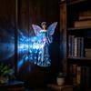 Boho Country Style Home Decorations Fairy Wall Lamp, Resin Sconce with Warm LED Glow for Bedroom Vintage Elf Sculptures Living Room, Rustic Decoration