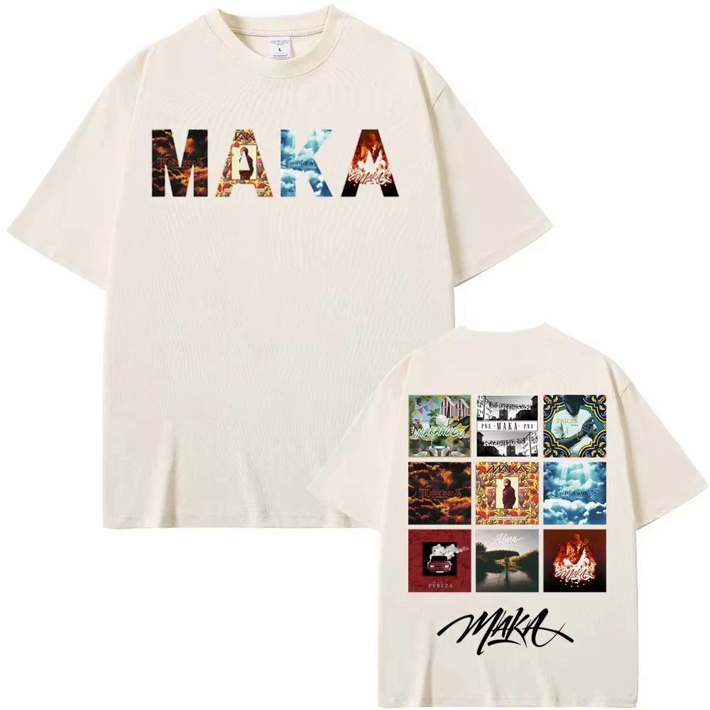 Rapper Maka Music Album Tour Cover TShirt Unisex Harajuku Hip Hop Punk Crew Neck Spring Summer Streetwear Top Tshirts