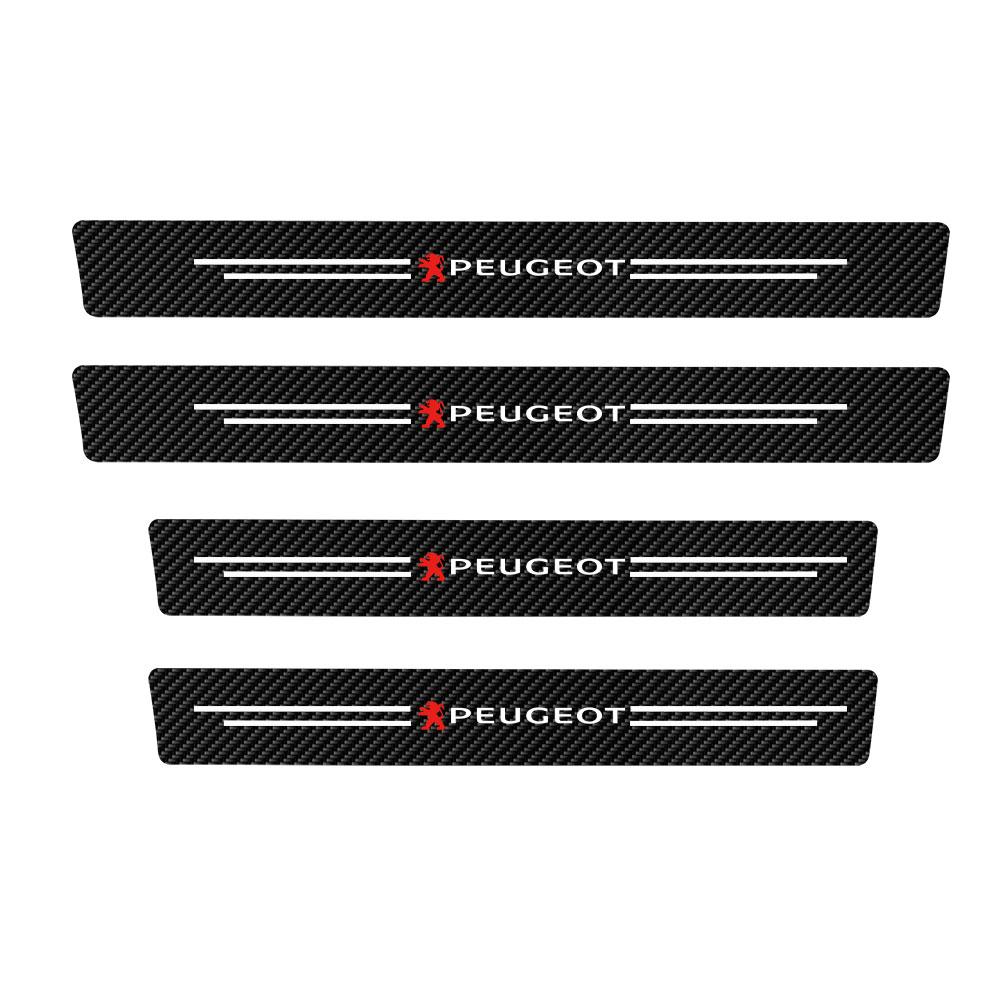

2026 Hot Car Sticker New Leather Car Door Sill Anti Scratch Protector Stickers Auto Accessories For PEUGEOT 107 206 207 208 307