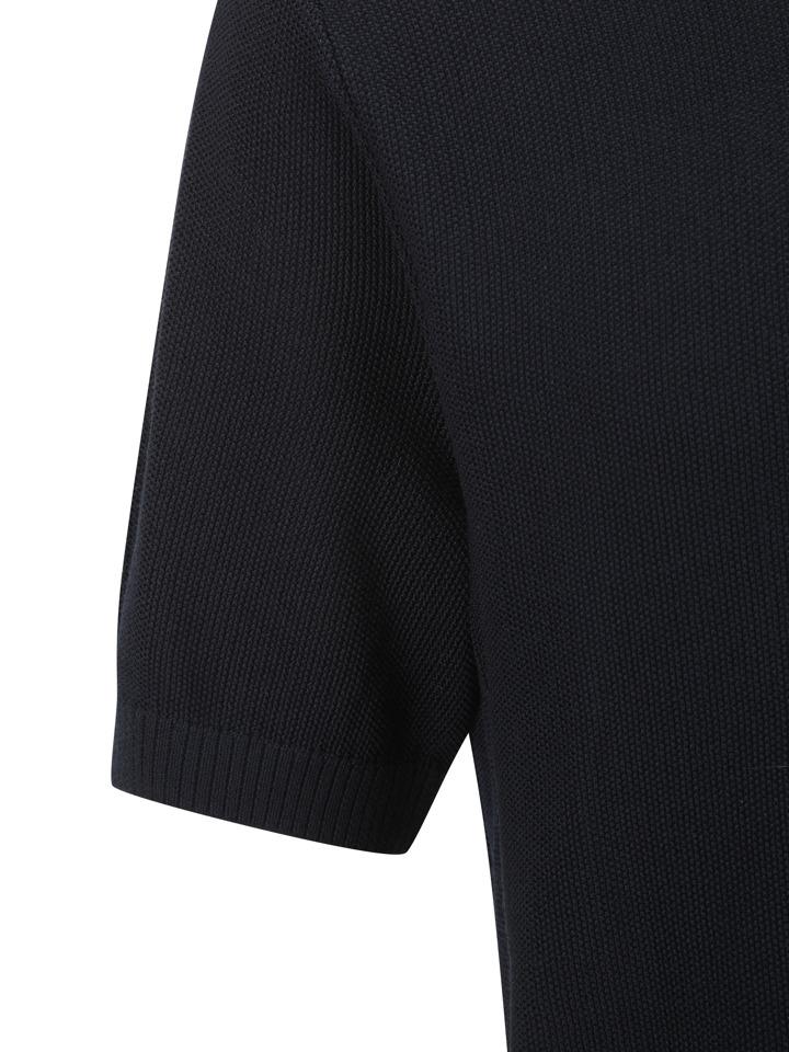 AND Z Men'S) Fine Texture Round Neck Short Sleeve Knit_Bzf2Er1103Nv