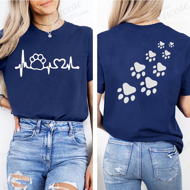 Cat Heart Women Print Tshirt Girl Short Sleeve Crew Neck TShirts Casual Top for Summer  Spring Cat Lover Womens Clothing