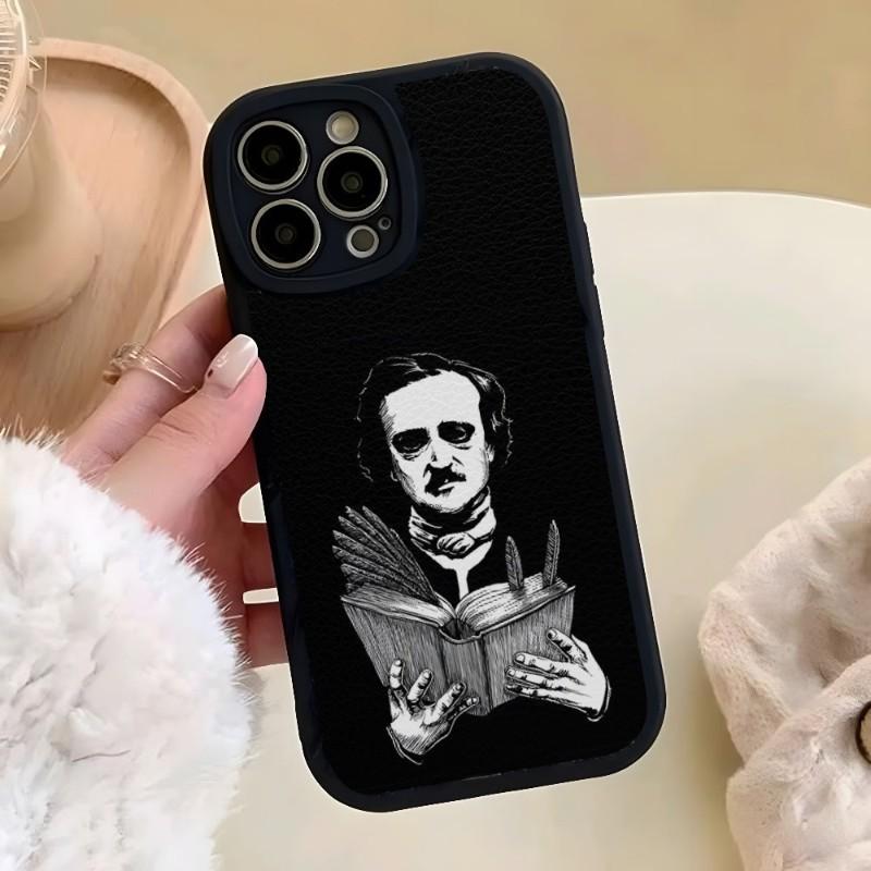 Edgar Allan Poe Phone Case For Iphone 14 Pro Max 13 12 11 Mini X Xr Xs 8 7 Puls Lambskin Silicone Cover