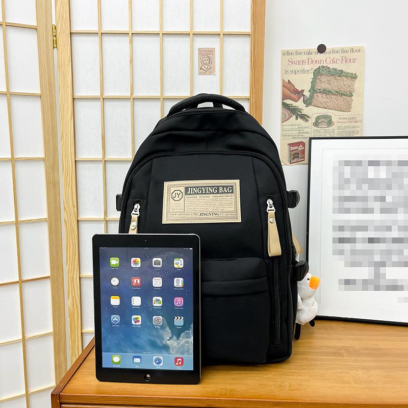 Schoolbag backpack female canvas backpack trendy simple Korean version junior high school student schoolbag wholesale casual versatile