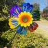 1Pcs Outdoor Kid Toy Sequin Flower Shaped Laser Handheld Windmill Home Garden Decoration Wind Spinner Whirligig Yard Decor
