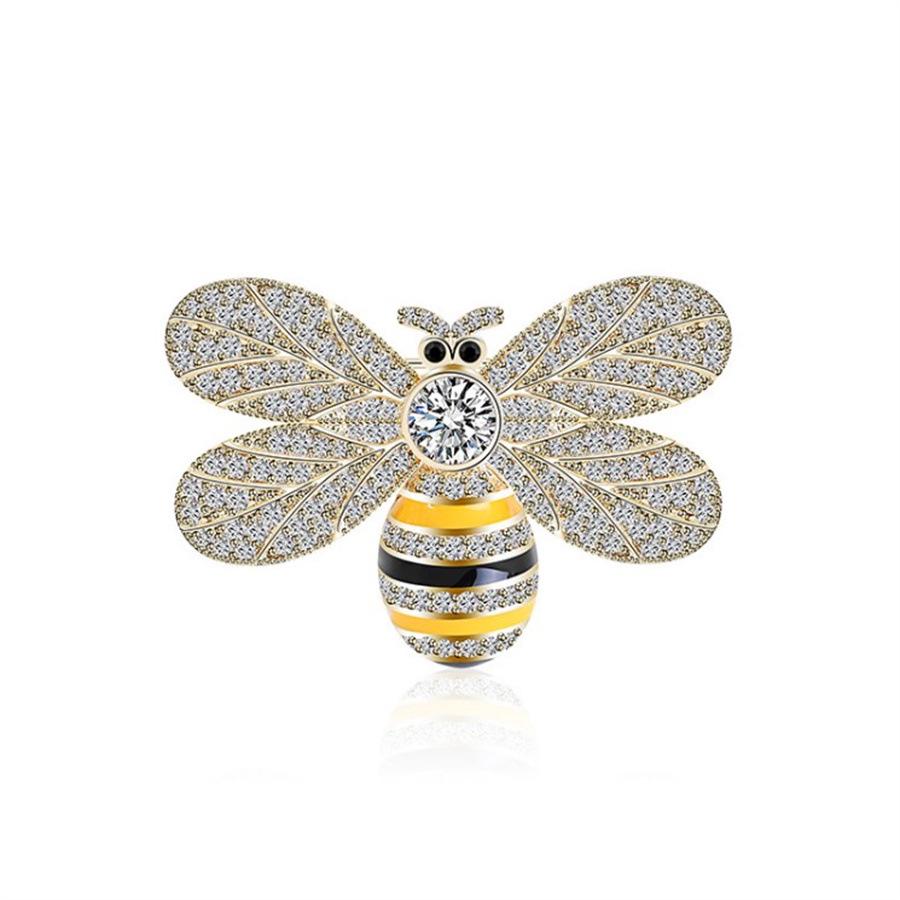 2024 Rhinestone Bee Brooch: Cute Enamel Insect Pin for Sweaters & Coats