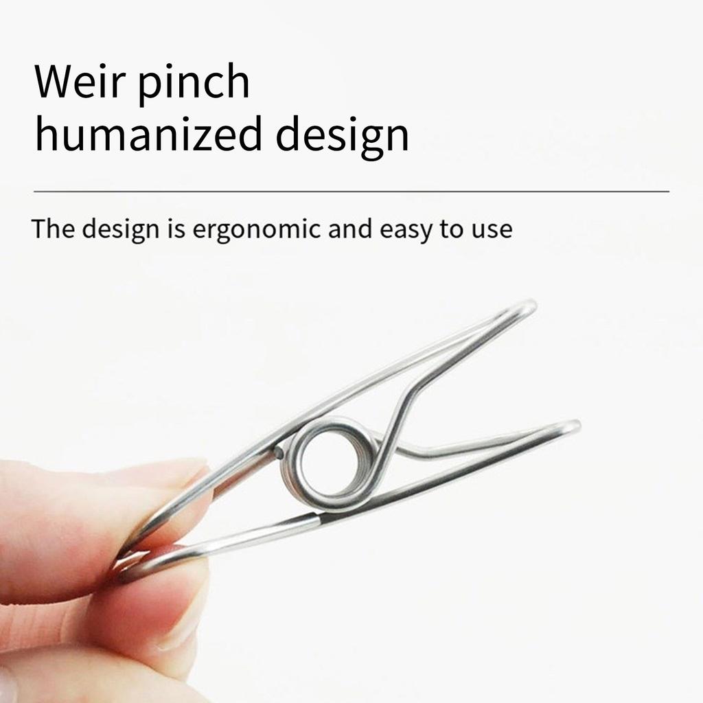 40 kusů nerezových kolíčků na prádlo různých velikostí, odolné spony na prádlo s vodotěsným pouzdrem pro venkovní použití