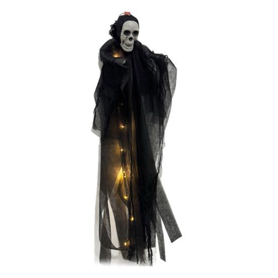 Halloween Hanging Skeleton Ghost Decoration Outdoor Large 35" Scary Flying Grim Reaper for Yard Patio Lawn Garden Haunted House Prop
